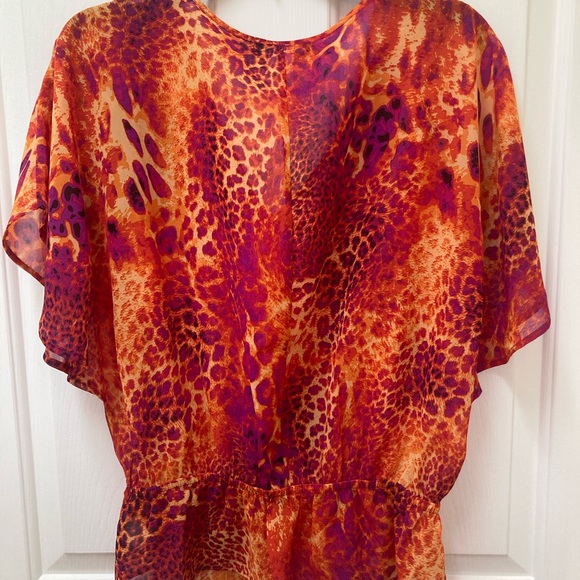 Epique Moi Sheer Blouse Abstract Multi-color - Picture 2 of 5